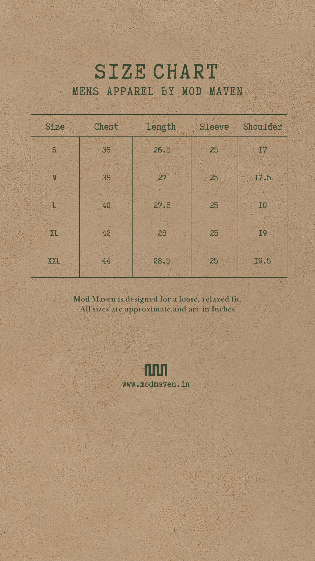 SIZE CHART